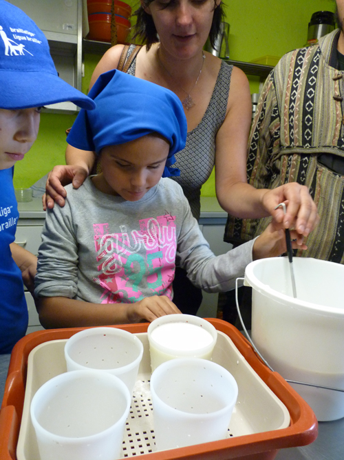 Les enfants apprennent la fabrication du fromage