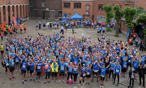 Photo d’une partie de l’équipe de la Ligue Braille aux 20km de Bruxelles 2016